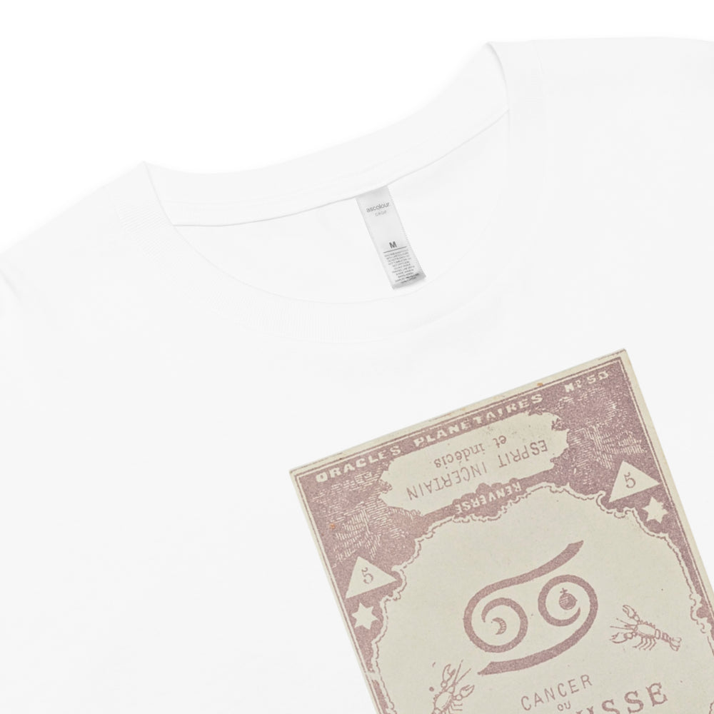 "Cancer" Vintage French Astrology Oracle | Crop Top-Haus of Darkness, Haus of Light