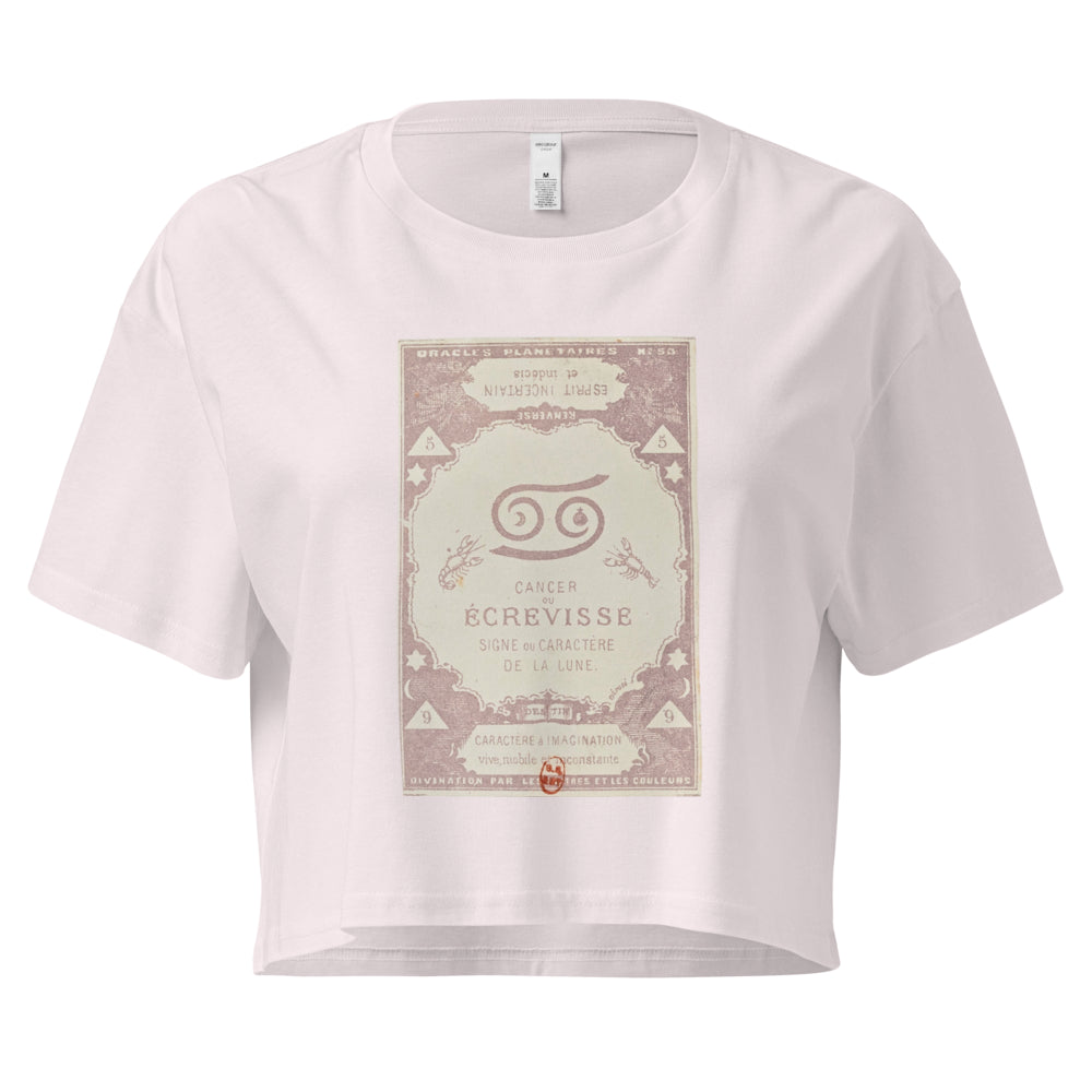 "Cancer" Vintage French Astrology Oracle | Crop Top-Haus of Darkness, Haus of Light