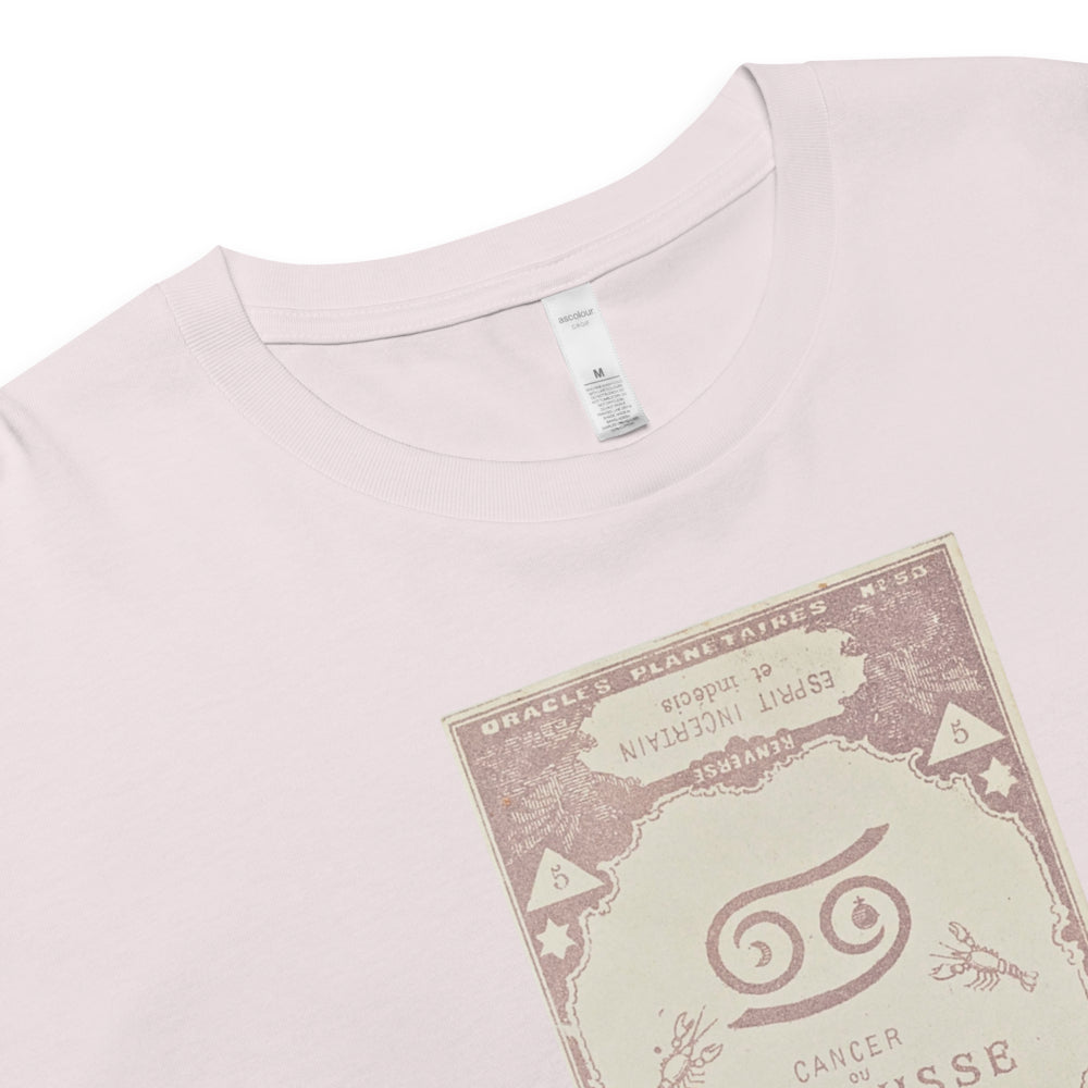"Cancer" Vintage French Astrology Oracle | Crop Top-Haus of Darkness, Haus of Light