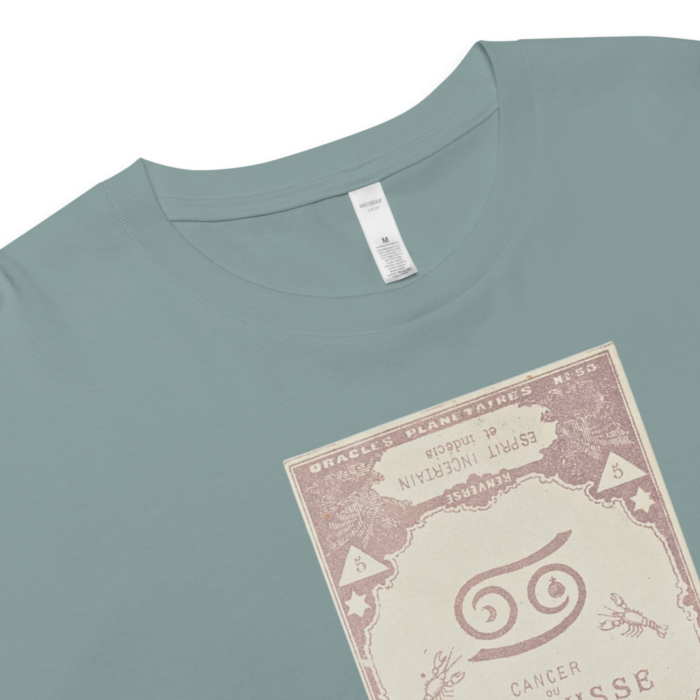 "Cancer" Vintage French Astrology Oracle | Crop Top-Haus of Darkness, Haus of Light
