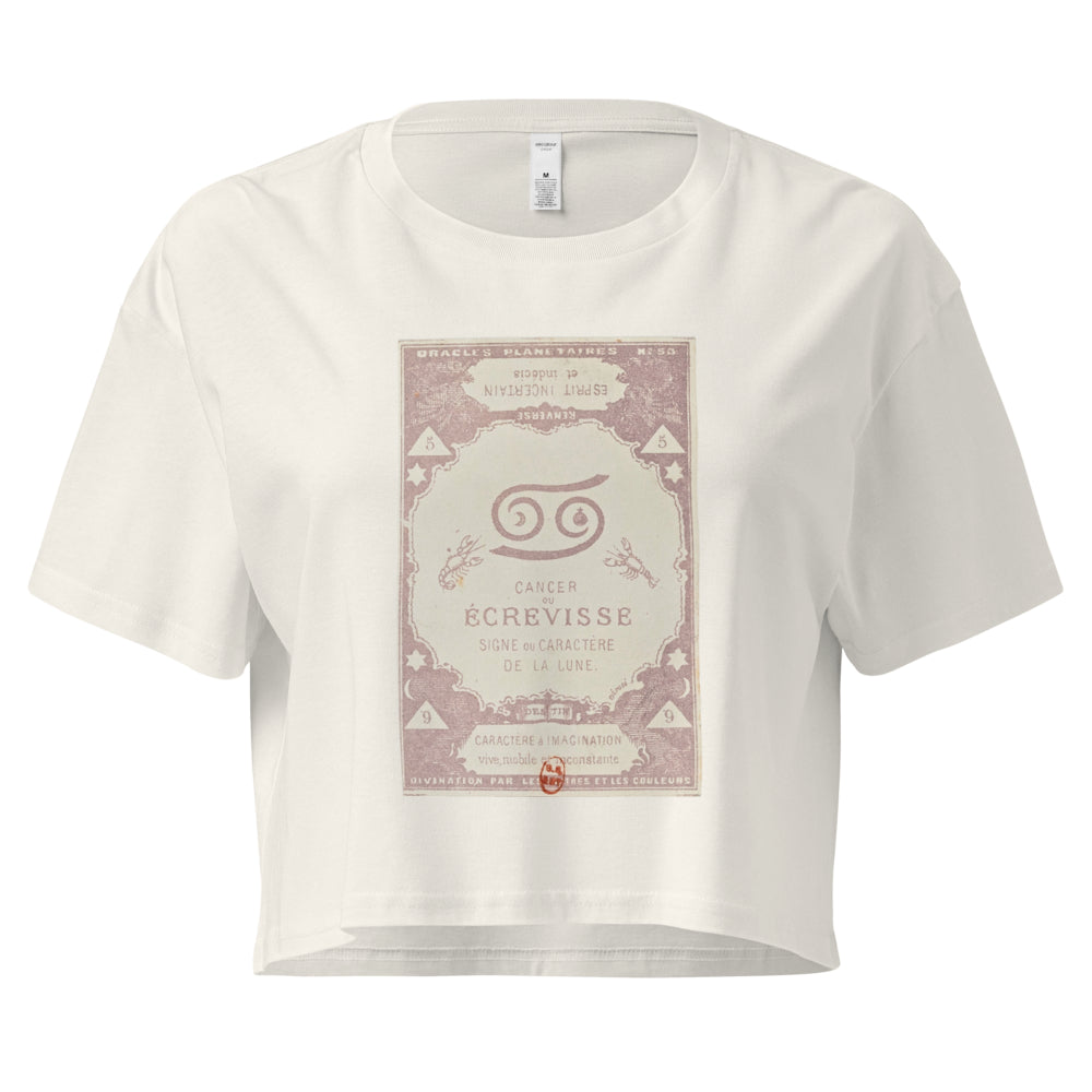 "Cancer" Vintage French Astrology Oracle | Crop Top-Haus of Darkness, Haus of Light