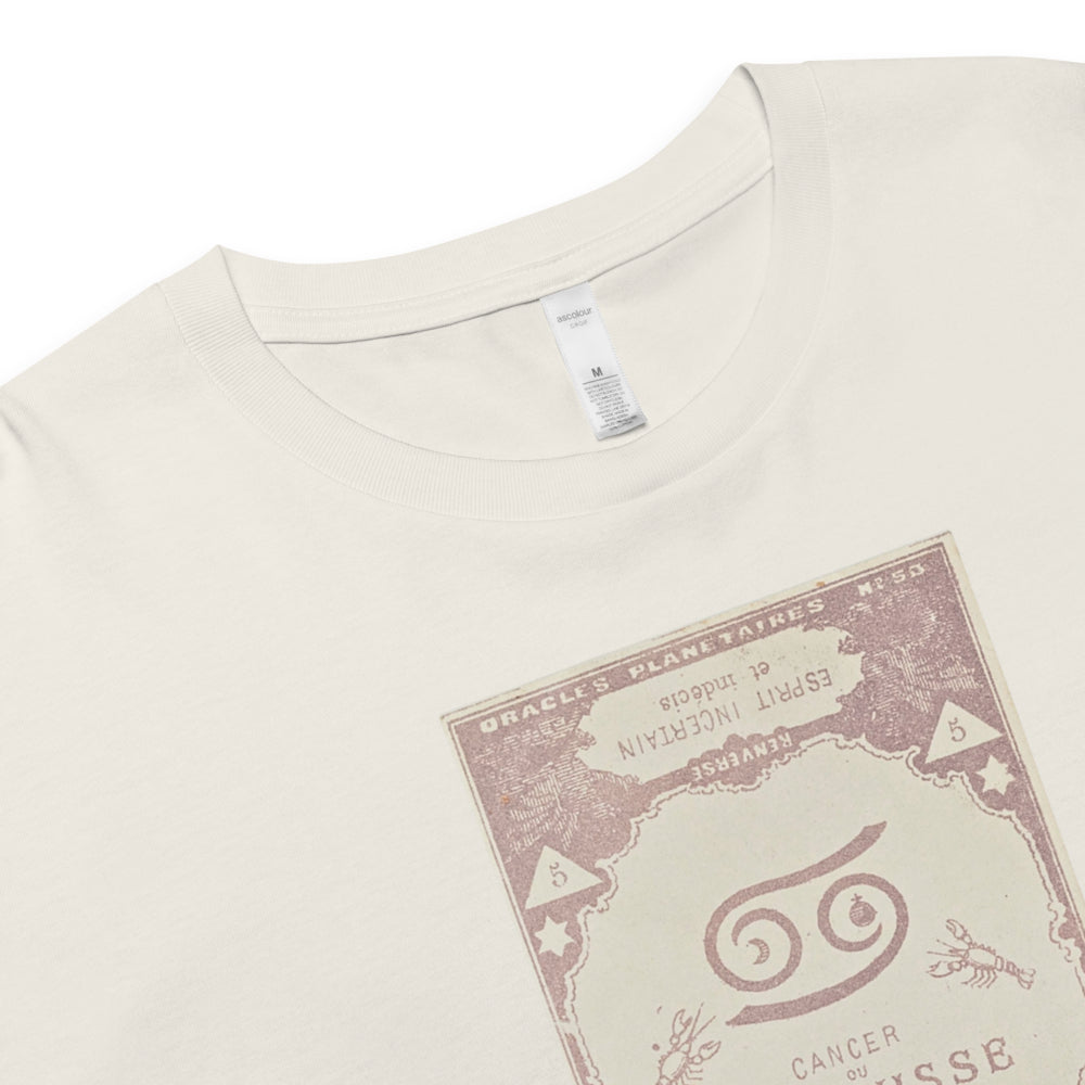 "Cancer" Vintage French Astrology Oracle | Crop Top-Haus of Darkness, Haus of Light