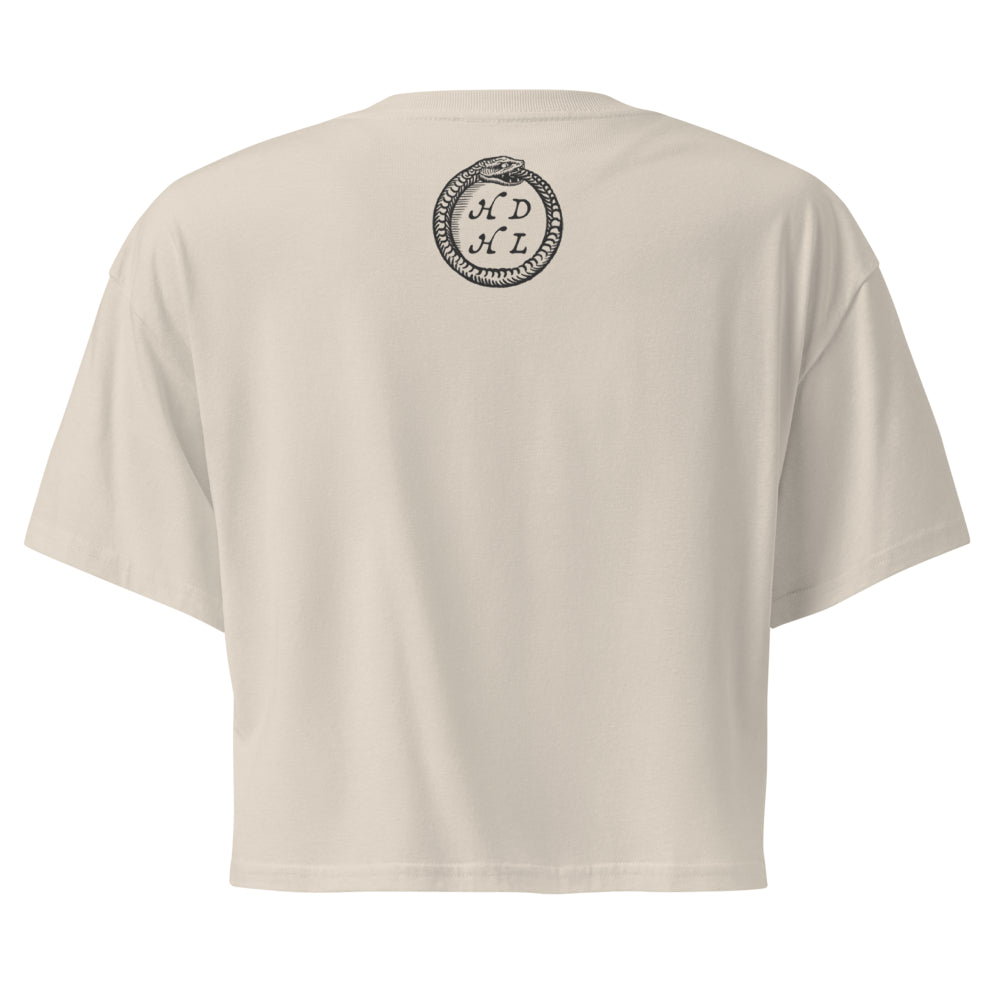 "Cancer" Vintage French Astrology Oracle | Crop Top-Haus of Darkness, Haus of Light