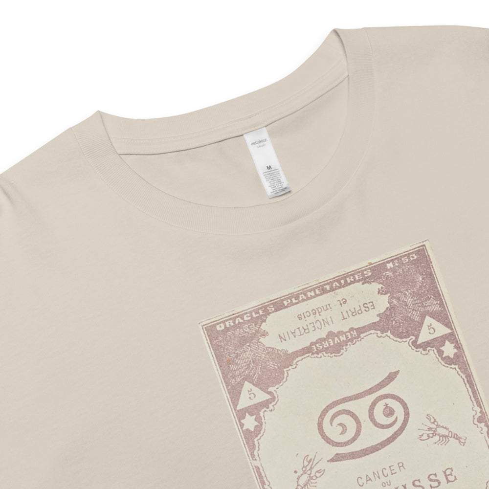"Cancer" Vintage French Astrology Oracle | Crop Top-Haus of Darkness, Haus of Light