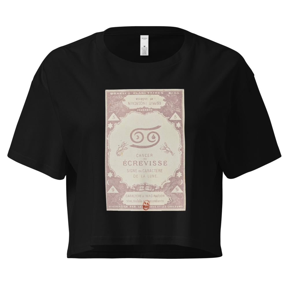 "Cancer" Vintage French Astrology Oracle | Crop Top-Haus of Darkness, Haus of Light