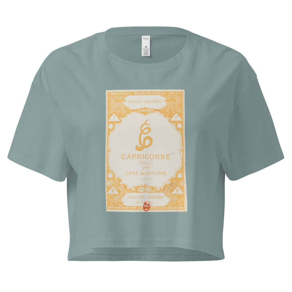"Capricorn" Vintage French Astrology Oracle | Crop Top-Haus of Darkness, Haus of Light
