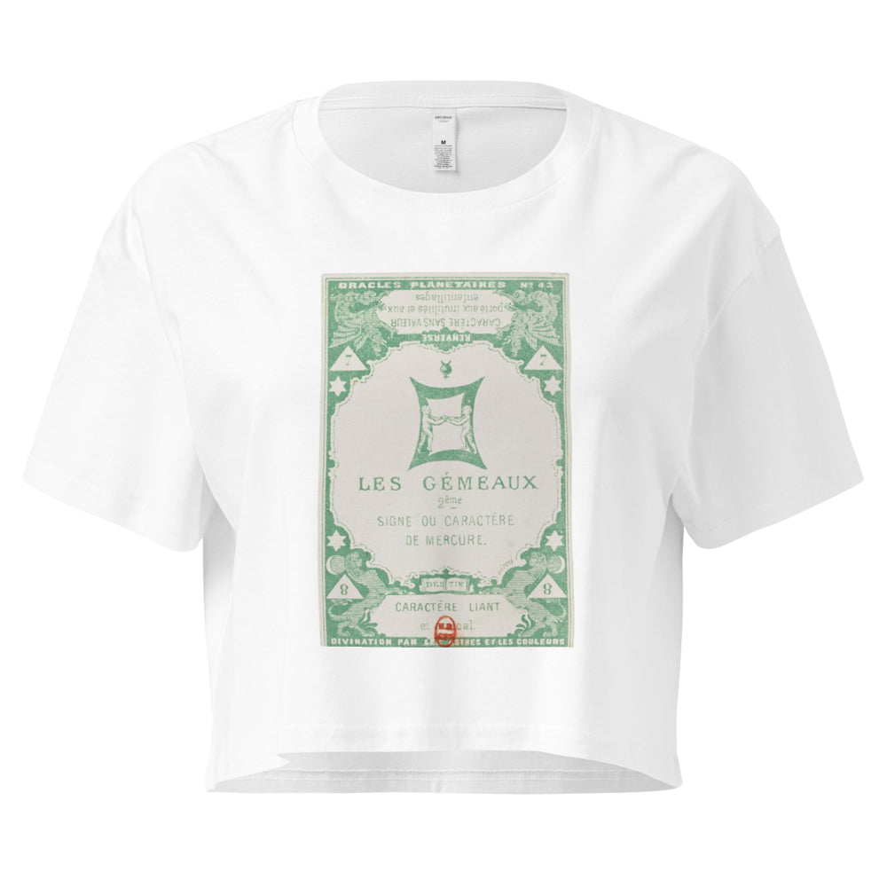 "Gemini" Vintage French Astrology Oracle | Crop Top-Haus of Darkness, Haus of Light