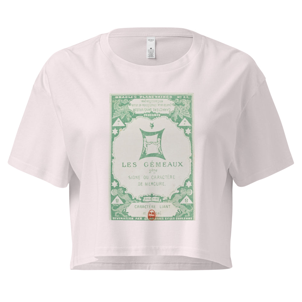 "Gemini" Vintage French Astrology Oracle | Crop Top-Haus of Darkness, Haus of Light