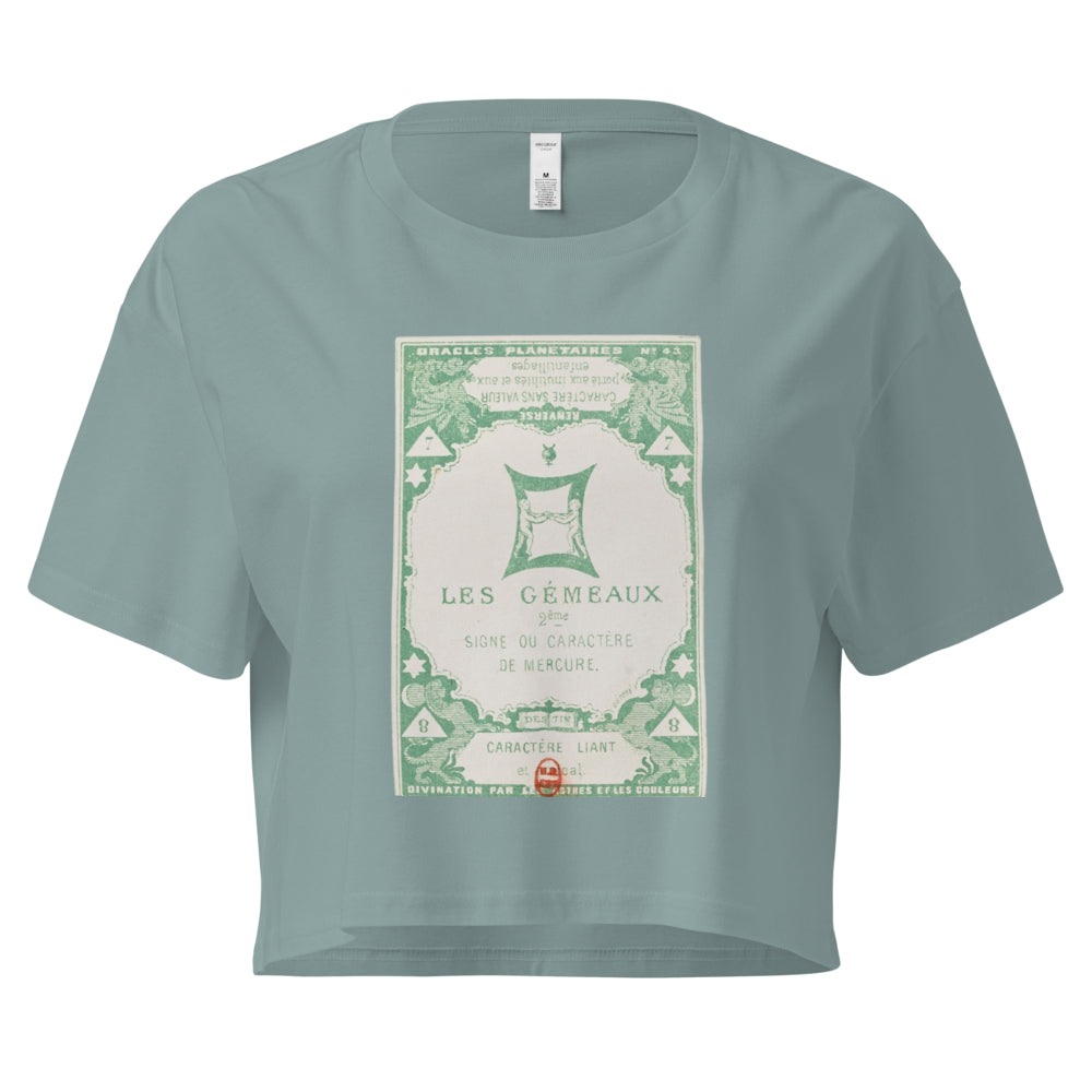 "Gemini" Vintage French Astrology Oracle | Crop Top-Haus of Darkness, Haus of Light