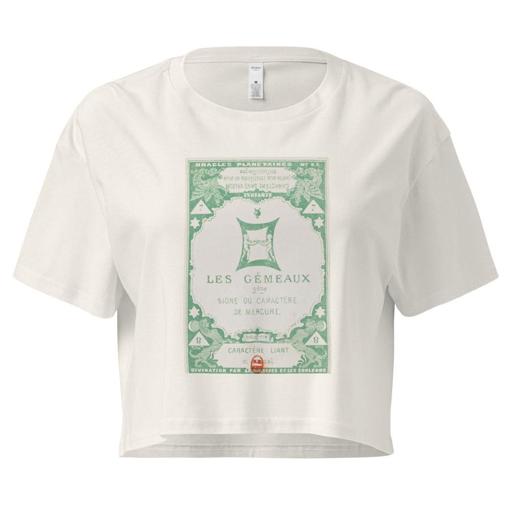 "Gemini" Vintage French Astrology Oracle | Crop Top-Haus of Darkness, Haus of Light