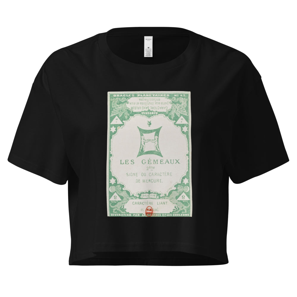 "Gemini" Vintage French Astrology Oracle | Crop Top-Haus of Darkness, Haus of Light