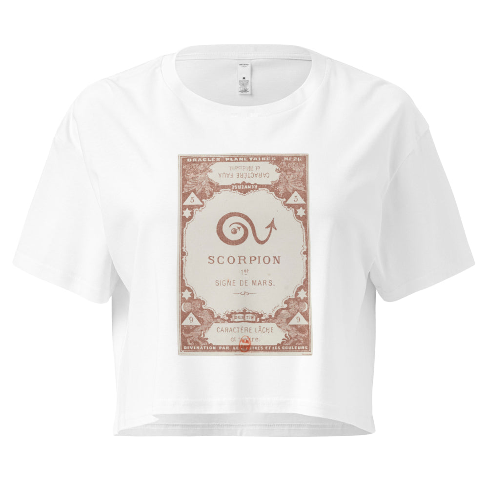 "Scorpio" Vintage French Astrology Oracle | Crop Top-Haus of Darkness, Haus of Light