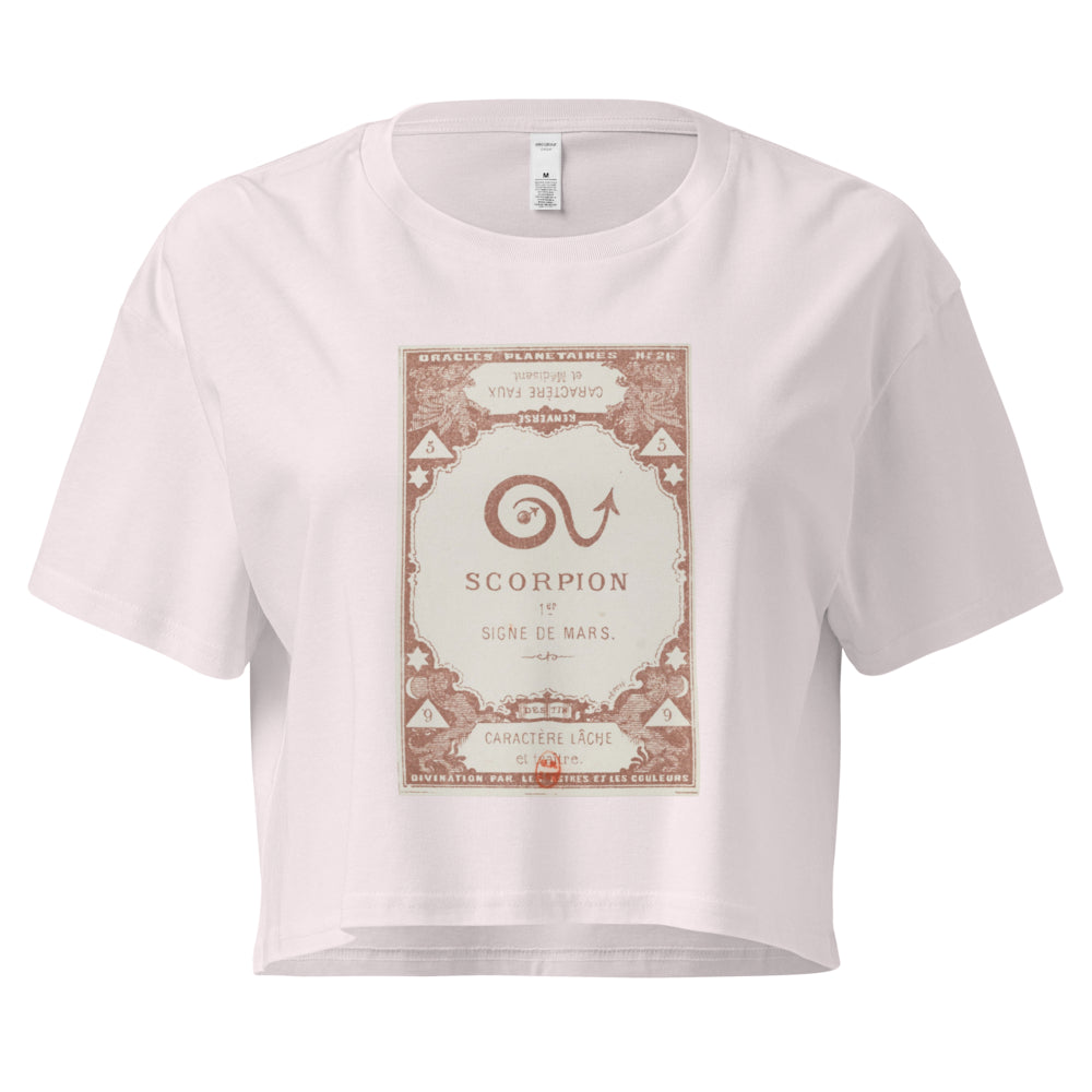 "Scorpio" Vintage French Astrology Oracle | Crop Top-Haus of Darkness, Haus of Light