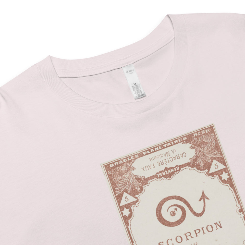"Scorpio" Vintage French Astrology Oracle | Crop Top-Haus of Darkness, Haus of Light