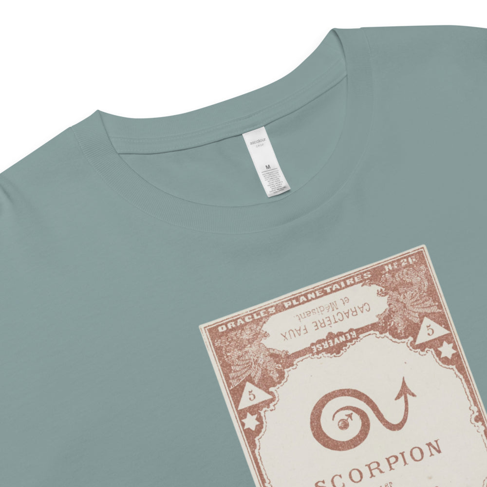 "Scorpio" Vintage French Astrology Oracle | Crop Top-Haus of Darkness, Haus of Light