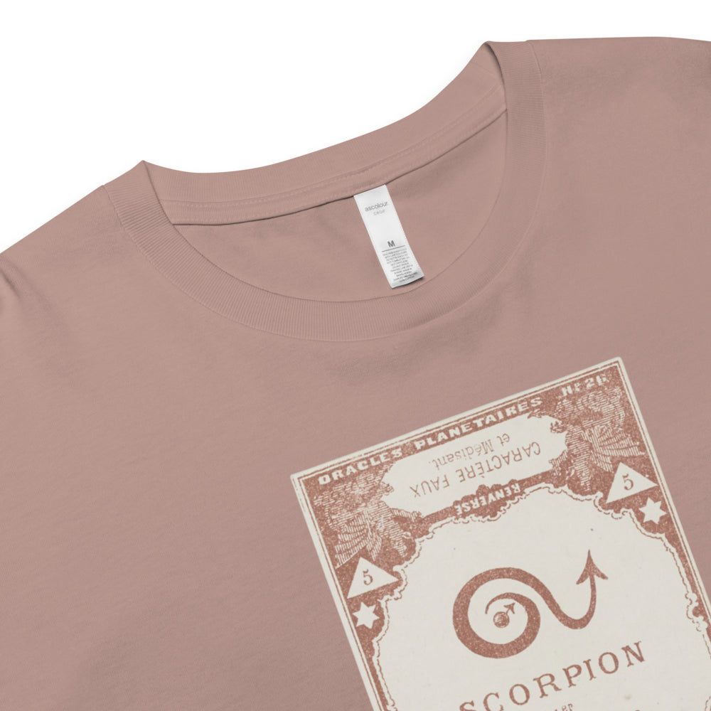 "Scorpio" Vintage French Astrology Oracle | Crop Top-Haus of Darkness, Haus of Light