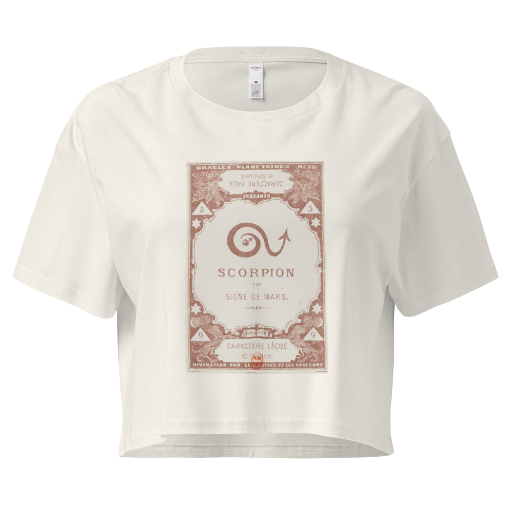 "Scorpio" Vintage French Astrology Oracle | Crop Top-Haus of Darkness, Haus of Light