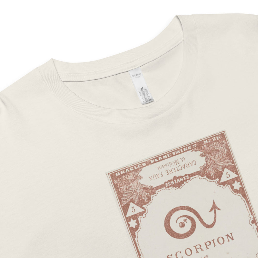 "Scorpio" Vintage French Astrology Oracle | Crop Top-Haus of Darkness, Haus of Light
