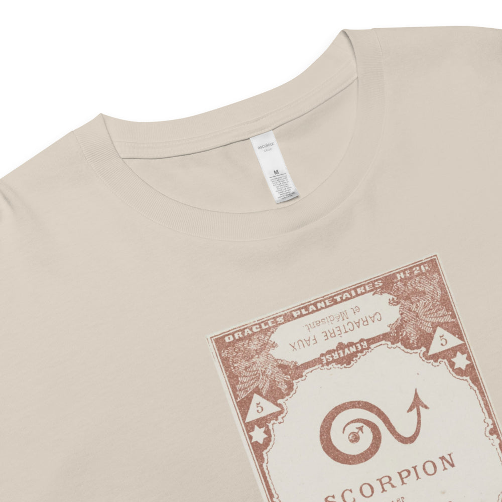"Scorpio" Vintage French Astrology Oracle | Crop Top-Haus of Darkness, Haus of Light
