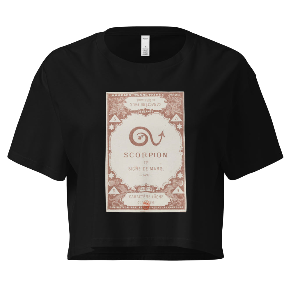 "Scorpio" Vintage French Astrology Oracle | Crop Top-Haus of Darkness, Haus of Light