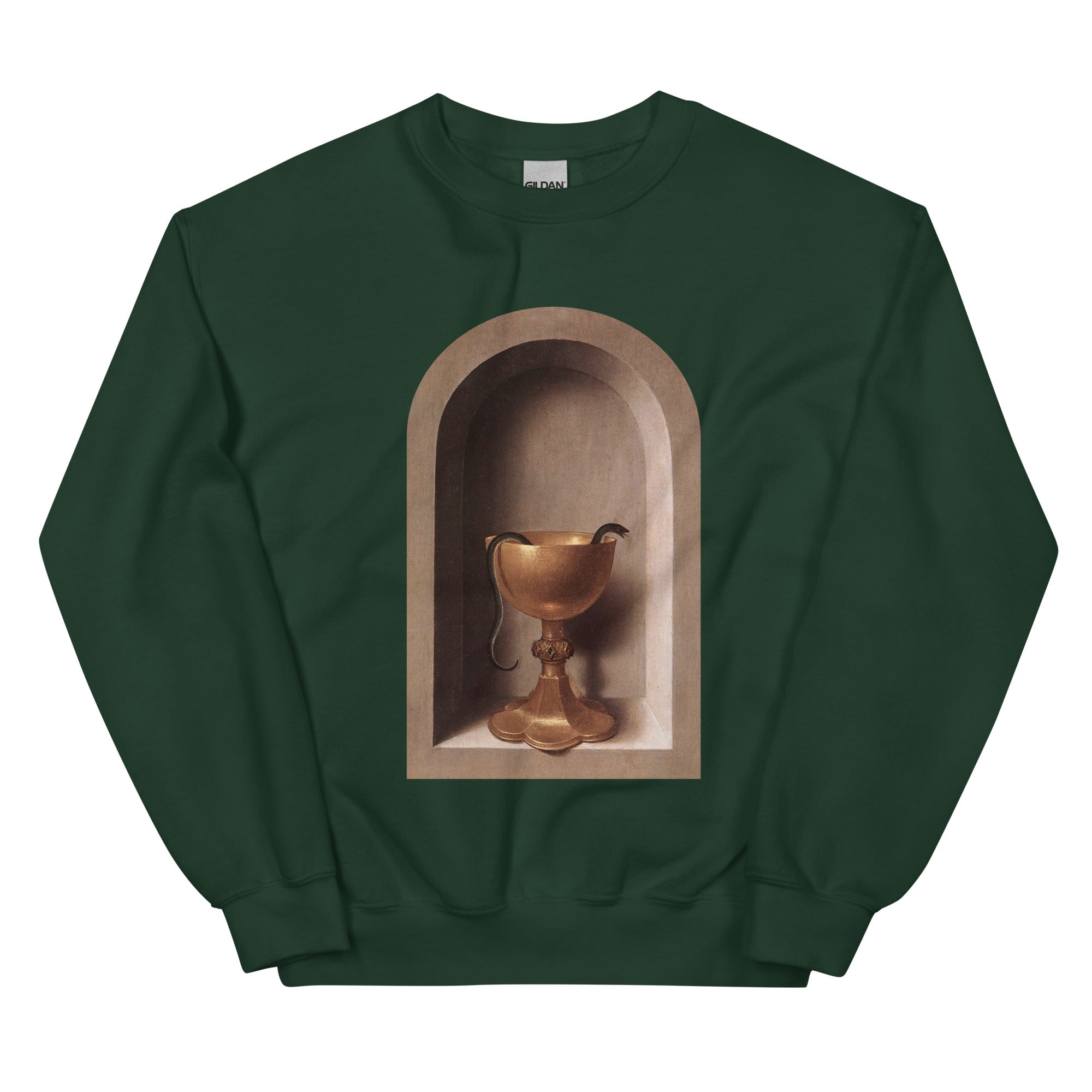 Snake Chalice from St John and Veronica Diptych by Hans Memling | Unisex Sweatshirt-Haus of Darkness, Haus of Light