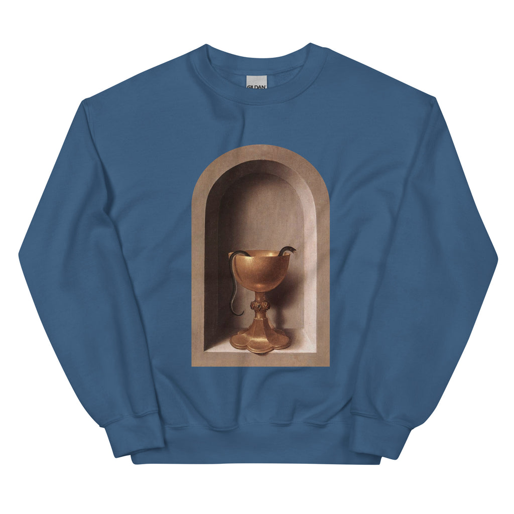 Snake Chalice from St John and Veronica Diptych by Hans Memling | Unisex Sweatshirt-Haus of Darkness, Haus of Light