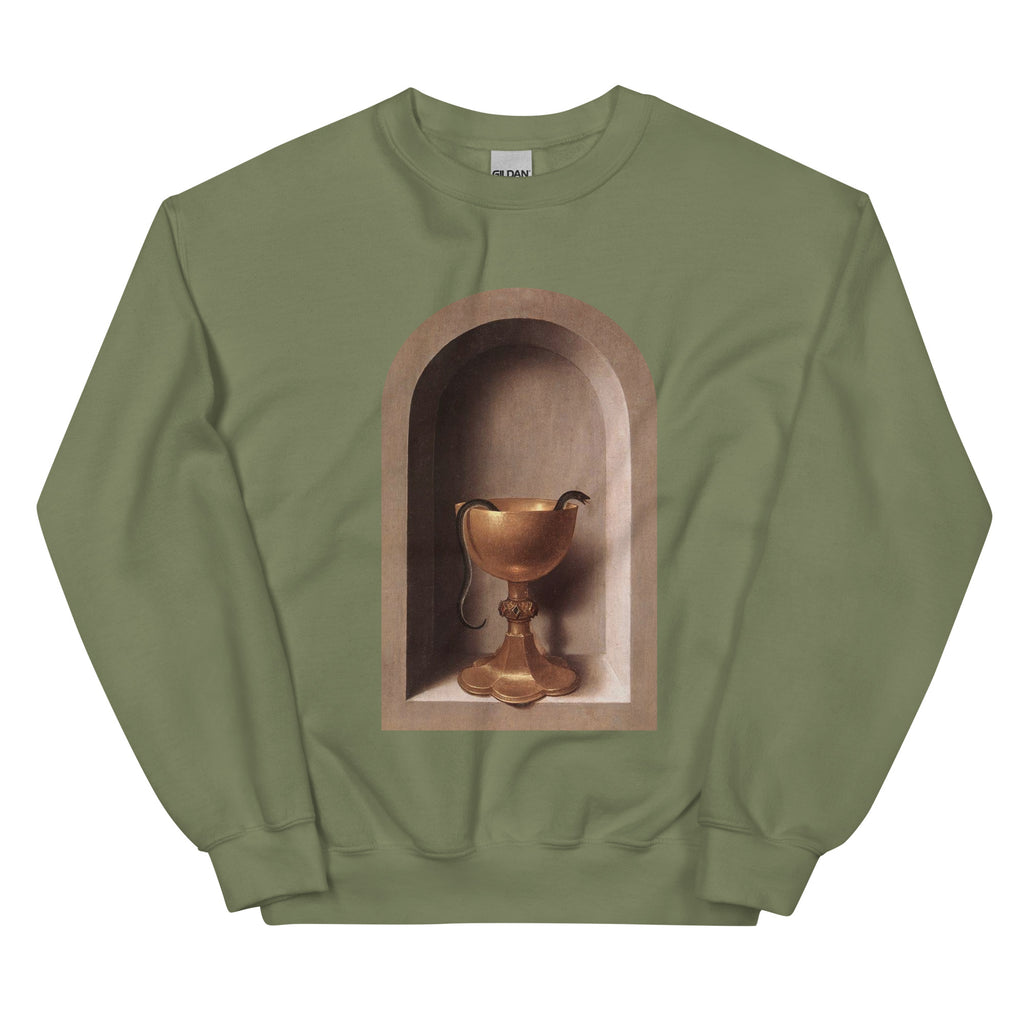 Snake Chalice from St John and Veronica Diptych by Hans Memling | Unisex Sweatshirt-Haus of Darkness, Haus of Light