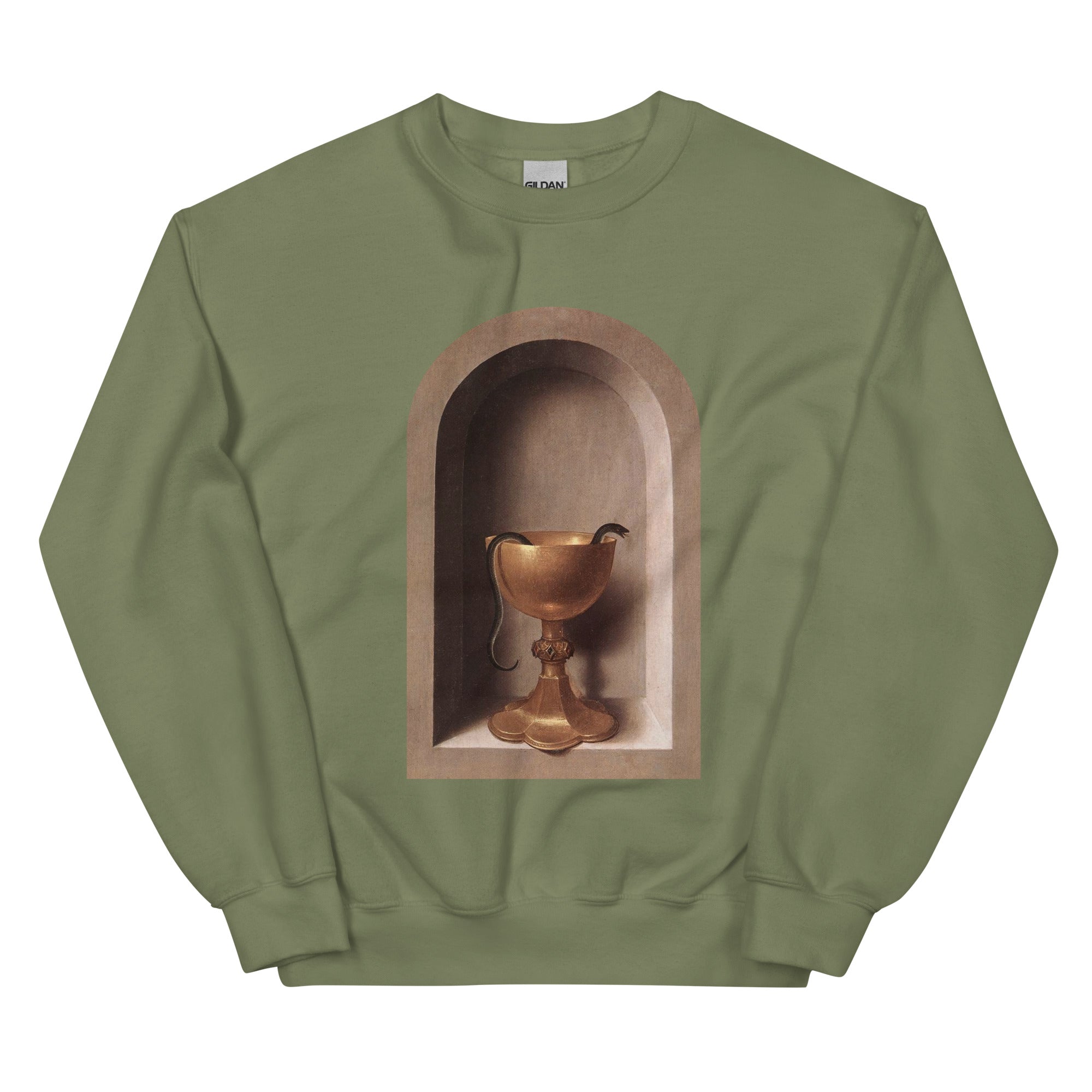 Snake Chalice from St John and Veronica Diptych by Hans Memling | Unisex Sweatshirt-Haus of Darkness, Haus of Light