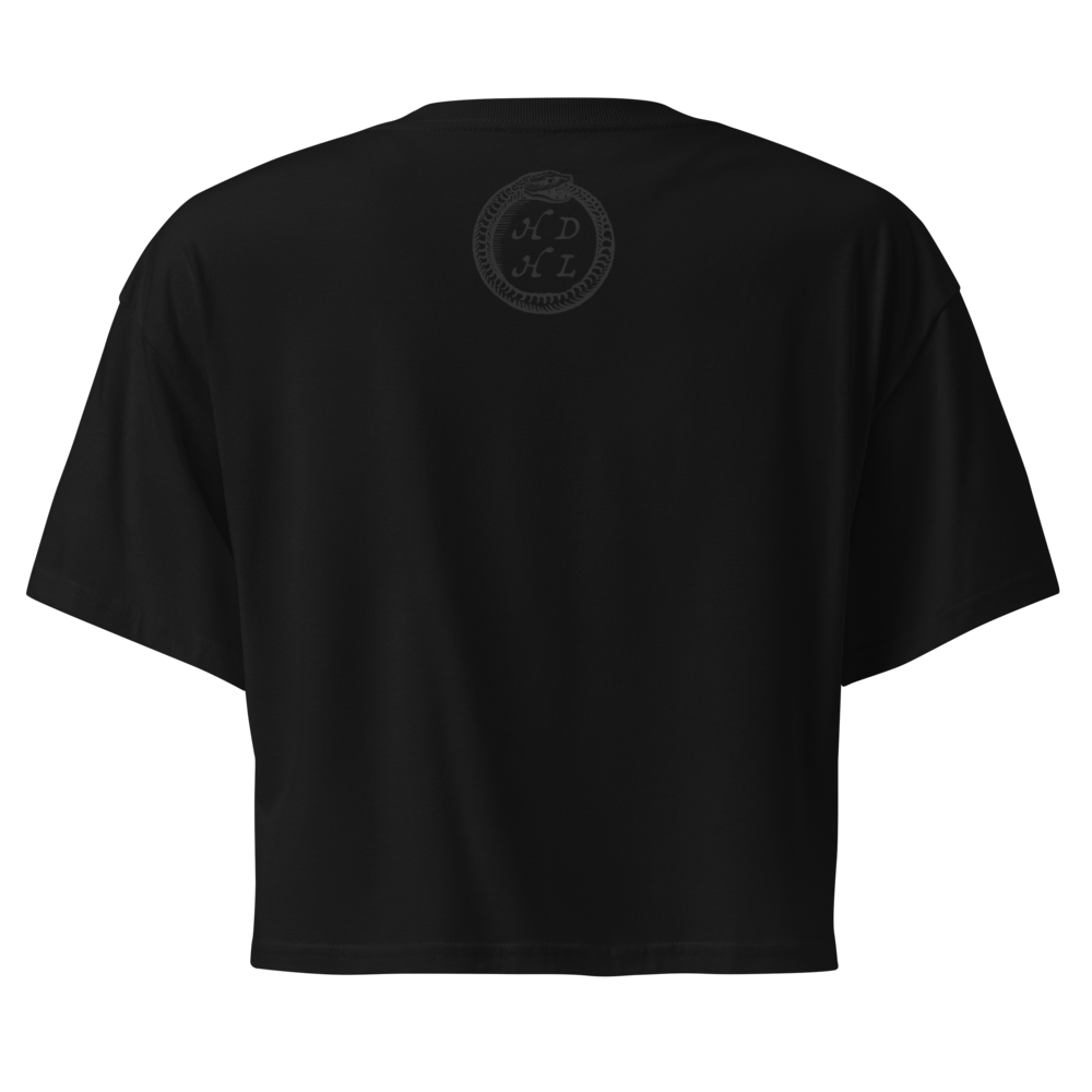 "Ex Libris" Snake with Skull and Crown Bookplate  | Crop Top