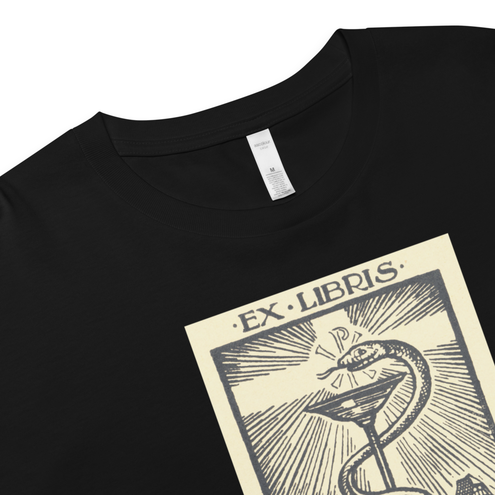 "Ex Libris" Snake with Skull and Crown Bookplate  | Crop Top