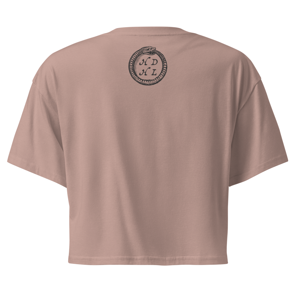 "Ex Libris" Snake with Skull and Crown Bookplate  | Crop Top