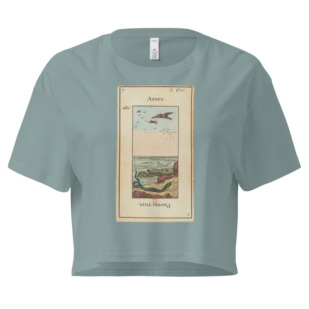 Vintage "Grand Etteilla" French Tarot "Protection" | Crop Top-Haus of Darkness, Haus of Light