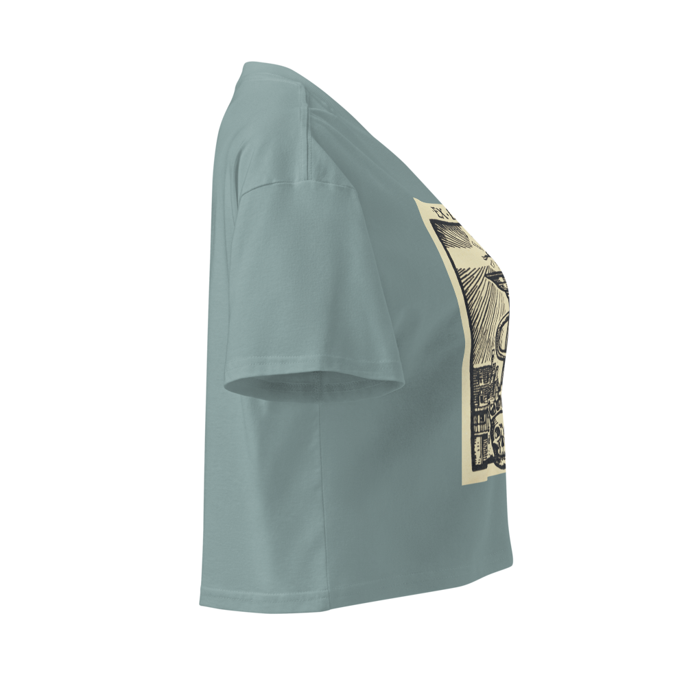 "Ex Libris" Snake with Skull and Crown Bookplate  | Crop Top