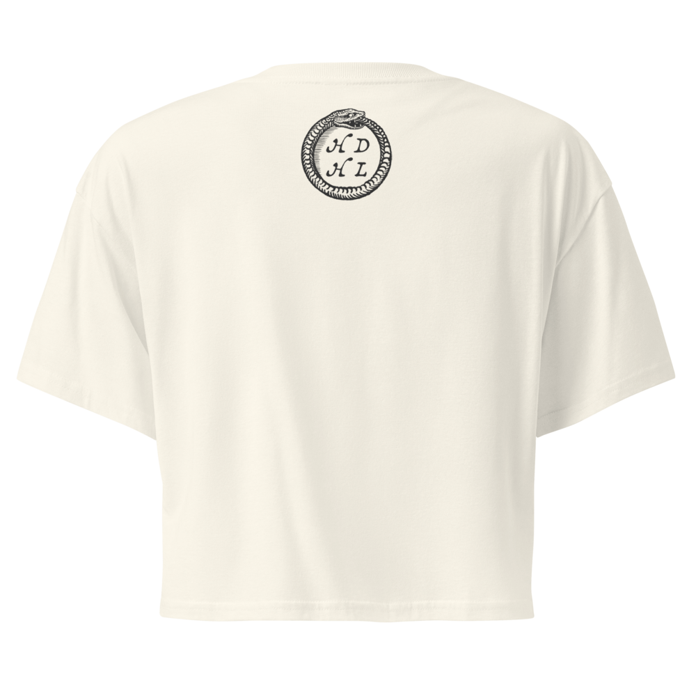 "Ex Libris" Snake with Skull and Crown Bookplate  | Crop Top