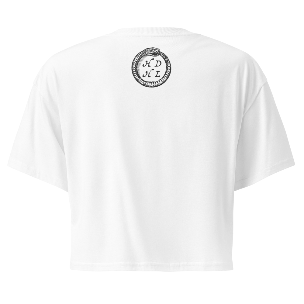 "Ex Libris" Snake with Skull and Crown Bookplate  | Crop Top