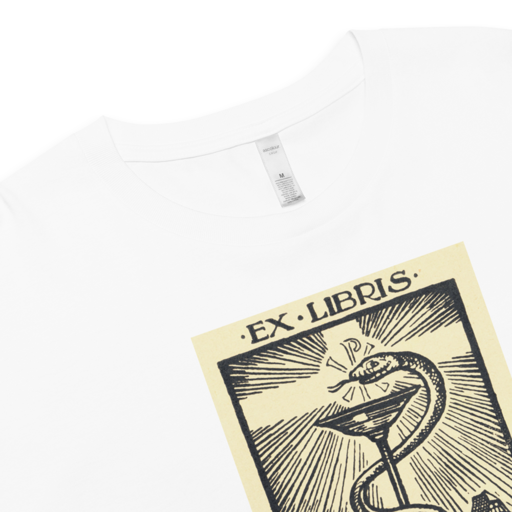 "Ex Libris" Snake with Skull and Crown Bookplate  | Crop Top