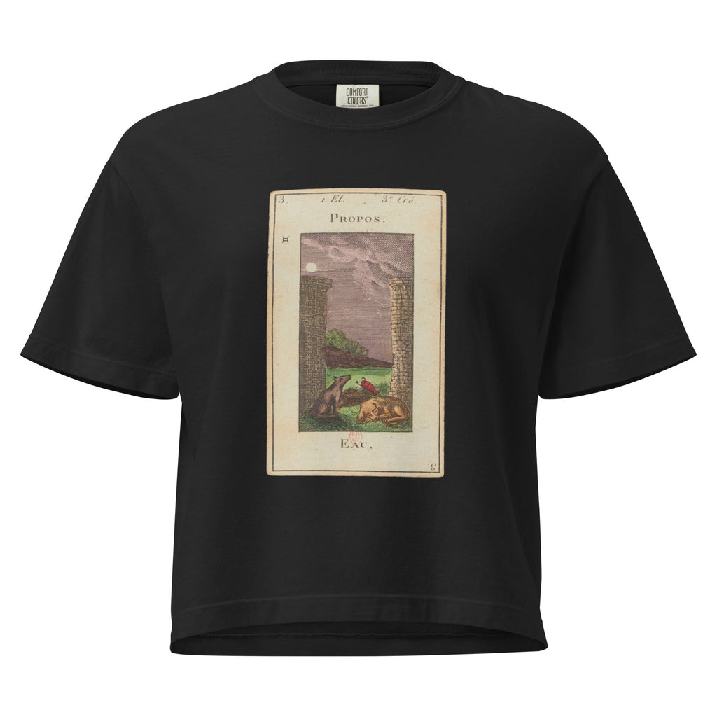 Vintage "Grand Etteilla" French Tarot "The Moon" | Women’s Boxy Tee-Haus of Darkness, Haus of Light
