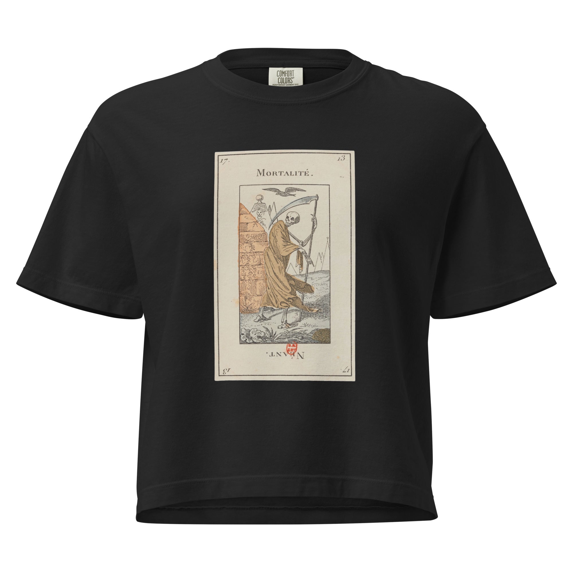 Vintage "Grand Etteilla" French Tarot "Death" | Women’s Boxy Tee-Haus of Darkness, Haus of Light