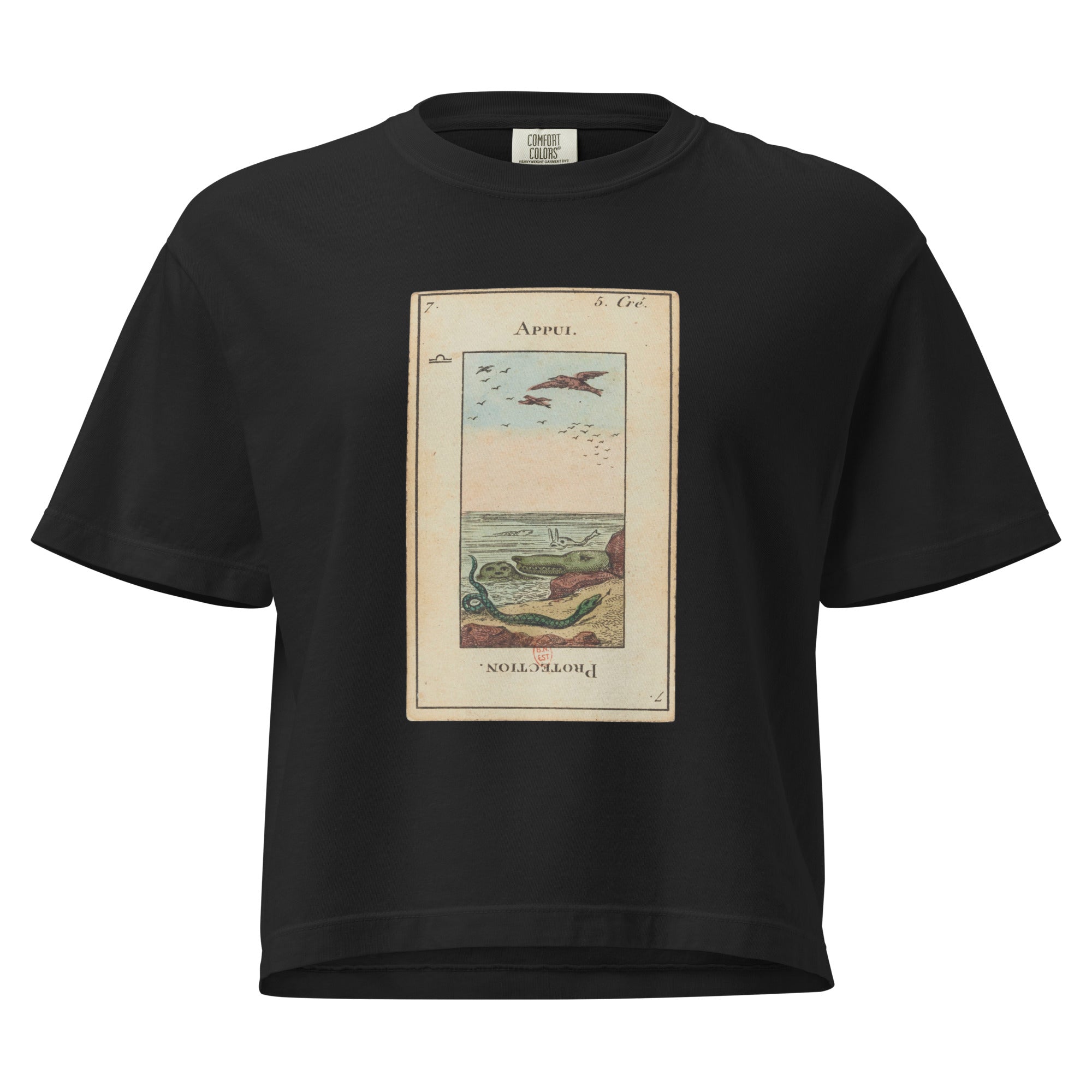 Vintage "Grand Etteilla" French Tarot "Protection" | Women’s Boxy Tee-Haus of Darkness, Haus of Light