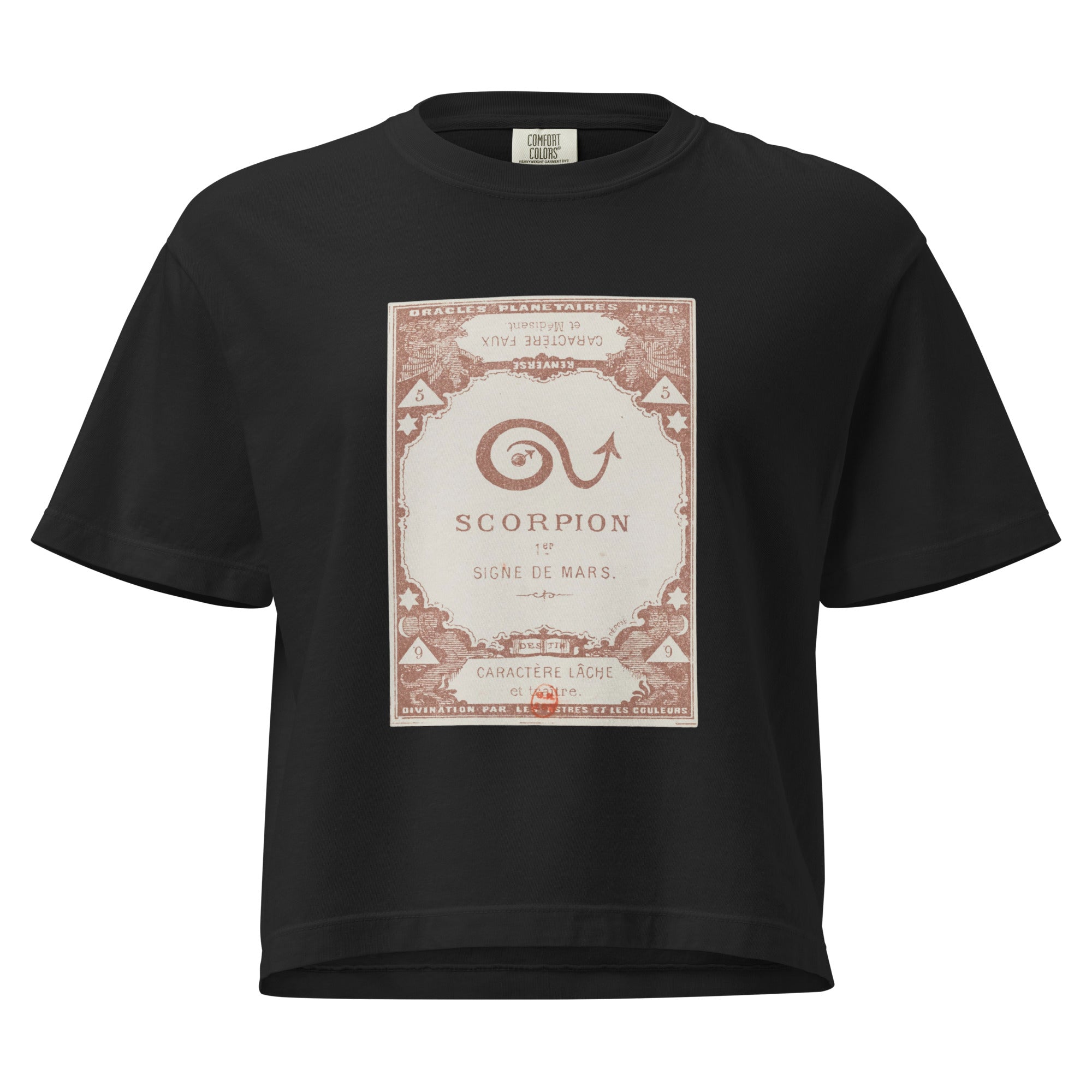 "Scorpio" Vintage French Astrology Oracle | Women's Boxy Tee-Haus of Darkness, Haus of Light