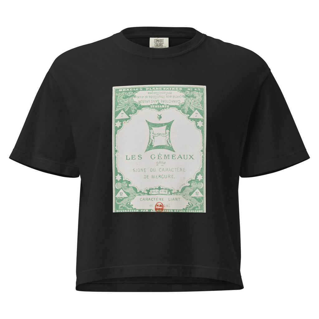 "Gemini" Vintage French Astrology Oracle | Women's Boxy Tee-Haus of Darkness, Haus of Light