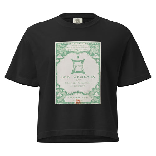 "Gemini" Vintage French Astrology Oracle | Women's Boxy Tee-Haus of Darkness, Haus of Light