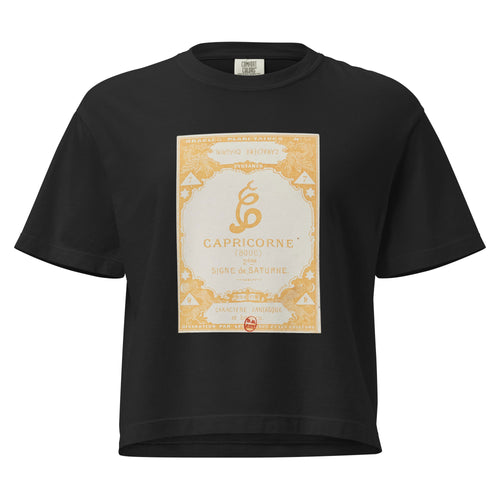 "Capricorn" Vintage French Astrology Oracle | Women's Boxy Tee-Haus of Darkness, Haus of Light