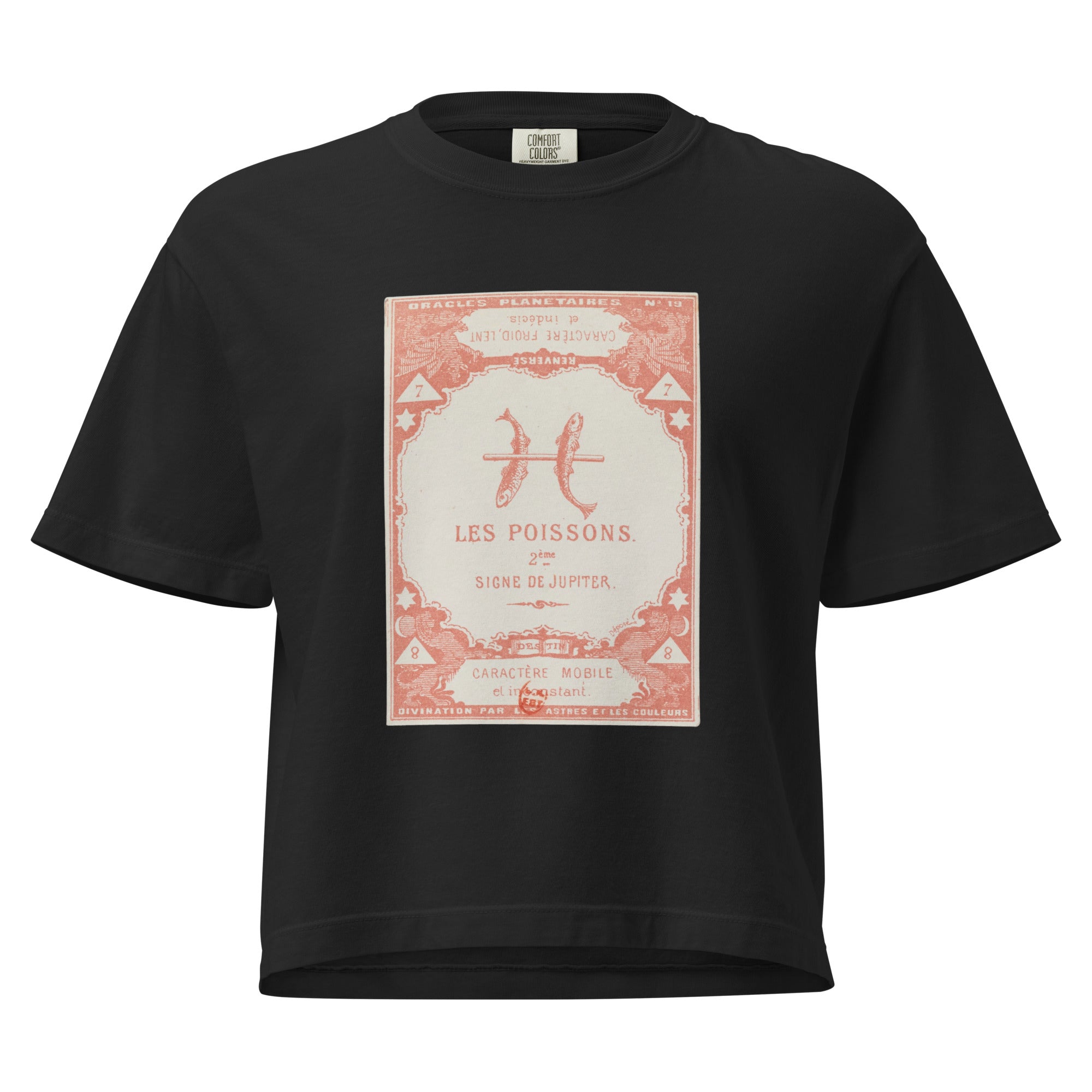 "Pisces" Vintage French Astrology Oracle | Women's Boxy Tee-Haus of Darkness, Haus of Light