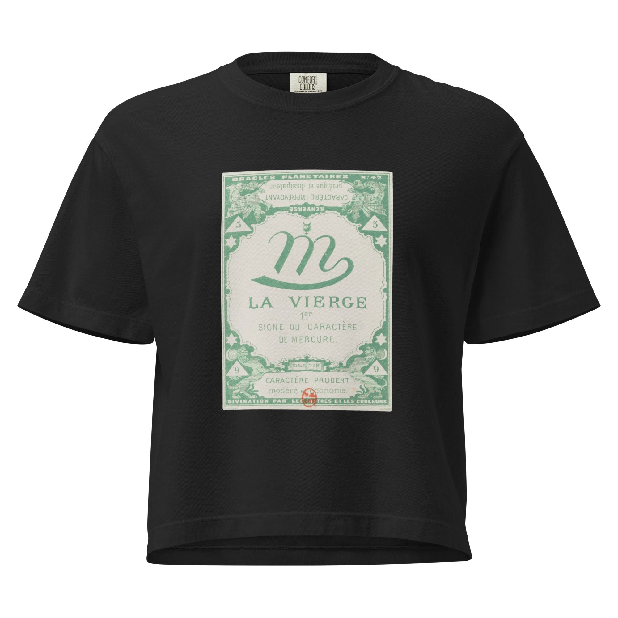 "Virgo" Vintage French Astrology Oracle | Women's Boxy Tee-Haus of Darkness, Haus of Light