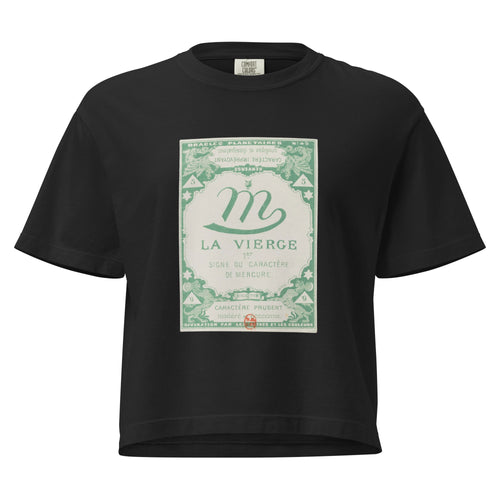 "Virgo" Vintage French Astrology Oracle | Women's Boxy Tee-Haus of Darkness, Haus of Light