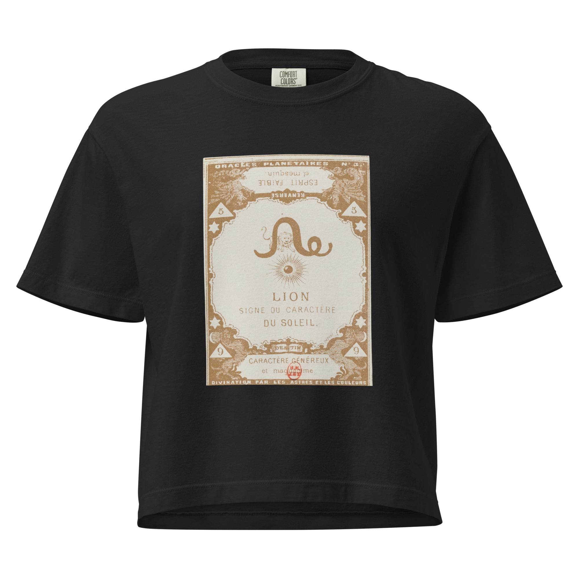 "Leo" Vintage French Astrology Oracle | Women's Boxy Tee-Haus of Darkness, Haus of Light