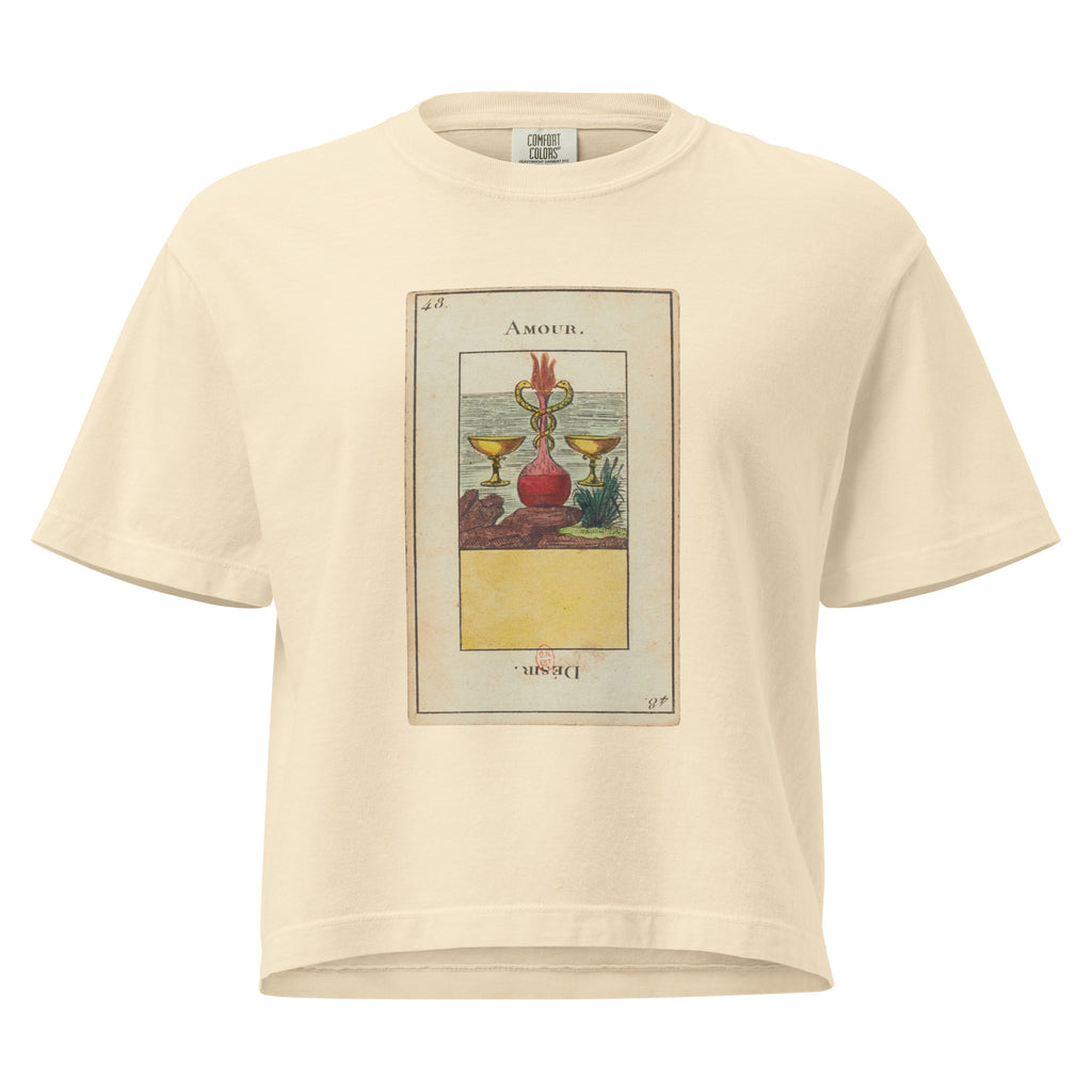 Vintage "Grand Etteilla" French Tarot "Love" | Women’s Boxy Tee-Haus of Darkness, Haus of Light