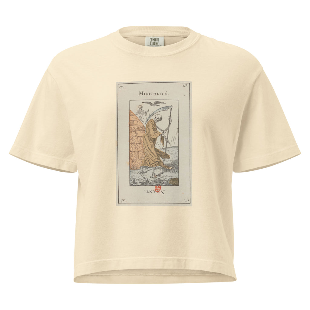 Vintage "Grand Etteilla" French Tarot "Death" | Women’s Boxy Tee-Haus of Darkness, Haus of Light