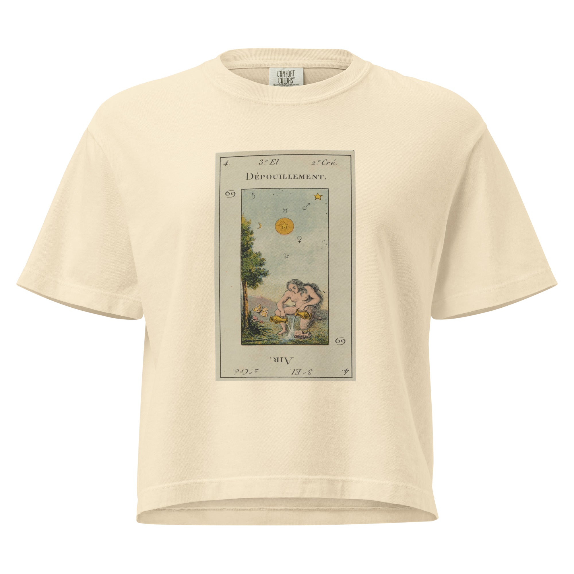 Vintage "Grand Etteilla" French Tarot "The Star" | Women’s Boxy Tee-Haus of Darkness, Haus of Light